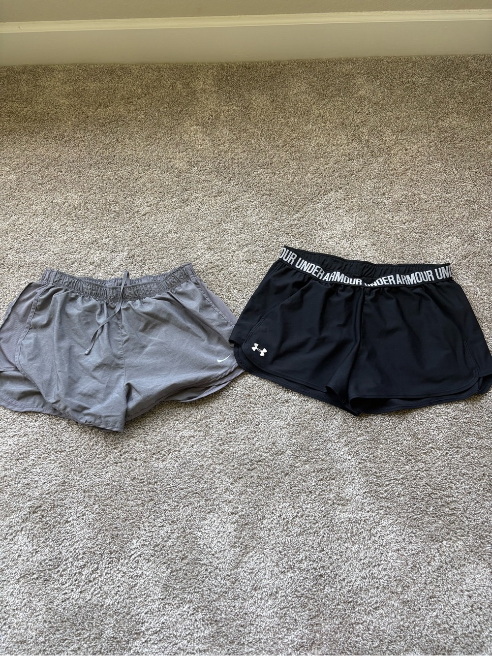 Nike Women’s Black and Gray Athletic Shorts - Dual Pack